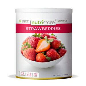 Nutristore Freeze Dried Strawberries | 100% Natural, Healthy Fruit Snacks Bulk | Premium Quality & Crispy Fresh Taste | Emergency Survival Food Supply | #10 Can | 23 Servings | 25 Year Shelf Life