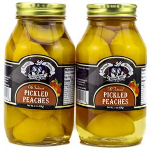 アーミッシュ ウェディング オールド ファッション ピクルス ピーチ ハーフ、2 個 907.2g 。クォートジャー Amish Wedding Foods Amish Wedding Old Fashioned Pickled Peach Halves, TWO 32 oz. Quart Jars