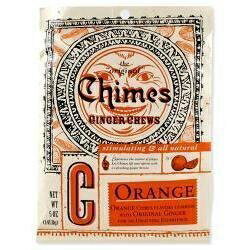 Chimes オールナチュラル オレンジ ジンジャー チュー - 5 オンス バッグ Chimes All Natural Orange Ginger Chews - 5 oz Bag