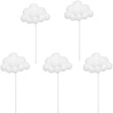 zCgAAmosfun 5 ʂ݃NEhJbvP[Lgbp[ {[JbvP[LsbN xr[V[ ap[eB[fR[Vpi (zCg) White, Amosfun 5pcs Plush Cloud Cupcake Toppers Yarn Ball Cupcake Picks Baby Shower