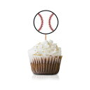 楽天GlomarketMAGJUCHE Baseball Cupcake Topper Picks, 24-Pack Baseball Sports Boy Girl Baby Shower Or Birthday Party Decorations