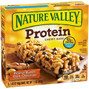 7.1オンス（1パック）、ピーナッツバターダークチョコレート、ネイチャーバレープロテインチューイバー - ピーナッツバターダークチョコレート - 7.1オンス - 5カラット 7.1 Ounce (Pack of 1), Peanut Butter Dark Chocolat, Nature Valley Protein