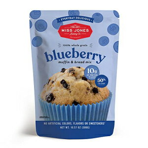 Miss Jones Baking ֥롼٥꡼ޥե & ֥åɥߥåγʪ50% ʪΥ֥롼٥꡼ӡ󡢼ʴ̣Υǥ & ȥ꡼ Miss Jones Baking Blueberry Muffin & Bread Mix, Whole Grains, 50% Lower Sugar, Real