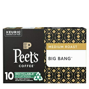 Peet's Coffee、Big Bang - ミディアムローストコーヒー - キューリグ醸造所用 K カップ ポッド 10 個 (K カップ ポッド 10 個入り 1 ボックス) Peet’s Coffee, Big Bang - Medium Roast Coffee - 10 K-Cup Pods for Keurig Brewers