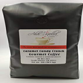 Ahh..Cupella プレミアム グルメ キャラメル キャンディ クランチ フレーバー全粒コーヒー、32 オンス バッグ Ahh..Cupella Premium Gourmet Caramel Candy Crunch Flavored Whole Bean Coffee, 32oz bag