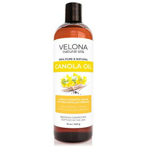 Velona のキャノーラ種子油 - 453.6g | 100% ピュアでナチュラルなキャリアオイル | 精製、コールドプレス | 料理、ドレッシング、肌、顔、ボディ、ヘアケア | 今すぐ使用 - 結果をお楽しみください Canola Seed Oil by Velona - 16 oz | 100
