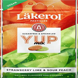Cloetta Lakerol YUP ミックス ストロベリー ライム & サワー ピーチ トローチ 30g 10 パック Cloetta Lakerol YUP Mix Strawberry Lime & Sour Peach Pastilles 10 Packs of 30g