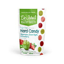 Dr. John's Healthy Sweets シュガーフリー フルーツ ハード キャンディ: イチゴ、スイカ、青リンゴ - キシリトール入り (24 個、3.84 オンス) Dr. John's Healthy Sweets Sugar-Free Fruit Hard Candy: Strawberry, Watermelon, and Green
