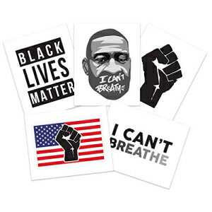 Fashiontats Black Lives Matter Temporary Tattoo Multi-Pack (15 Pack) Raised Fist - George Floyd - I Can 039 t Breathe - American Flag Skin Safe MADE IN THE USA Removable