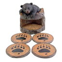 ツキノワグマ コースターホルダー コースター4枚セット付き Home Originality Black Bear Coaster Holder With 4 ...