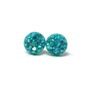 ԥʤΥեɥ롼󥰤θʤåסڡ֥롼AB8mm Pretty Smart Invisible Clip On Faux Druzy Earrings for Non-Pierced Ears, Pale Blue AB, 8mm