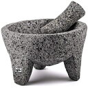 FESTMEX Genuine Handmade Mexican Mortar and Pestle, Molcajete de Piedra Natural Volcanica Stone, Heavy Durable, Perfect for Homemade Salsas, Guacamole, and other Molcajete Plates Made in Mexico (8 Inches)