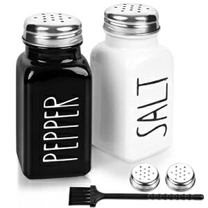 2?\gAhybp[VF[J[ZbgAXeXX`[WtKX\gVF[J[A_ł킢t@[nEX\gAhybp[ZbgiubNƃzCgj PECULA 2 Pack Salt and Pepper Shakers Set, Glass Salt Shaker with Stainle