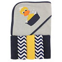 愛らしい友達フード付きタオルと5枚の手ぬぐい、アヒル Luvable Friends Hooded Towel and 5 Washcloths, Duck