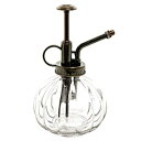 NABe[WX^CuKXvg~X^[{ggbv|vt Clear Vintage Style Decorative Ribbed Glass Plant Mister Bottle with Top Pump