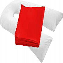 レッド、MoonRest 妊娠用全身枕カバー U 字型 - ユニバーサルフィット U マタニティ枕用交換カバー (レッド) Red, MoonRest Pregnancy Full Body Pillow Cover U-Shaped – Universal Fit U Replacement Cover for Maternity Pillow (RED)