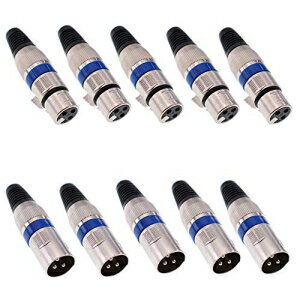 Oiyagai 5 ڥ 3 ԥ XLR ͥ ȥ᥹ ޥ ޥ ֥ ץ饰 ͥ ǥ åȡ10 ѥå Oiyagai 5 Pairs 3 Pin XLR Connectors Male and Female Microphone Mic Cable Plug Connector Audio Socket, 10