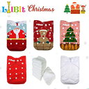 LilBitクリスマスプリント再利用可能なポケットベビー布おむつ（クリスマス02） LilBit Christmas Prints Reusable Pocket Baby Cloth Diapers (Christmas 02)