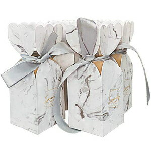 Lontenrea50̃LfB[{bNX̒ap[eB[̍DӃMtg{bNX50̃Vo[{̑ Lontenrea 50 Pcs Candy Boxes Wedding Birthday Party Favor Gift Box with 50pcs Silver Ribbons Decoration