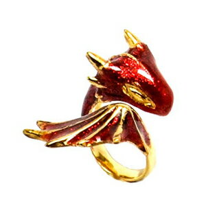 MONVATOO London  Scarlet Dragon RingAt[TCY (oh߉\)APԂƍ̃Gi{ 18K S[hbL̃hS O WG[ Scarlet Dragon Ring by MONVATOO London, a free-size (adjustable band) 18k gold p