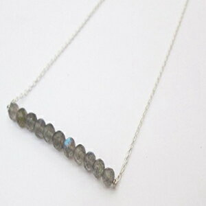 uhCgy_gr[Yo[lbNXAX^[OVo[`F[a΃MtgWG[ anushruti Labradorite Pendant Beads Bar Necklace with Sterling Silver Chain Birthstone Gift Jewelry