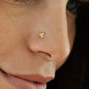 スリードットノーズスタッドタイニーピアススクリューK14ソリッドゴールド20gピアススタッド幾何学的な手作りジュエリー Dia Three Dots Nose Stud Tiny Piercing Screw 14k SOLID GOLD 20g Piercing Studs Geometric Hand Made Jewelry
