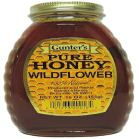 K^[̃Cht[nj[-1|h̕r Gunter's Honey Gunter's Wildflower Honey - 1 Pound Jar