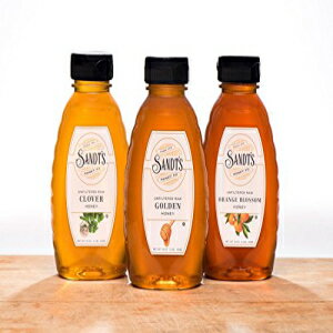 Sandt's Unfiltered Raw Honey Varietal Bundle - ゴールデン、クローバー、オレンジ ブロッサム (3 LBS) Sandt's Unfiltered Raw Honey Varietal Bundle - Golden, Clover & Orange Blossom (3 LBS)