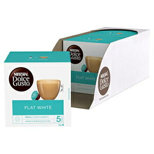 ネスカフェ ドルチェ グスト フラット ホワイト コーヒー ポッド、16 カプセル (3 個パック - 合計 48 カプセル、48 回分) NESCAFÉ DOLCE GUSTO Flat White Coffee Pods, 16 Capsules (Pack of 3 - Total 48 Capsules, 48 Servings)