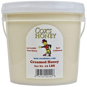 åϥˡ-Х륯꡼ϥˡե륿ʤ12ݥ| 100ԥ奢Сǥꥷ㥹ϥˡ-ꥫ Cox's Honey - Bulk Creamed Honey Raw Unfiltered, 12 LBS | 100% Pure Clover Delicious Honey - Product of the USA