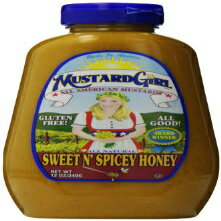 マスタードガール オールアメリカンマスタード調味料、スイートアンドスパイシーハニー、12オンス Mustard Girl All American Mustards Condiment, Sweet N Spicey Honey, 12 Ounce