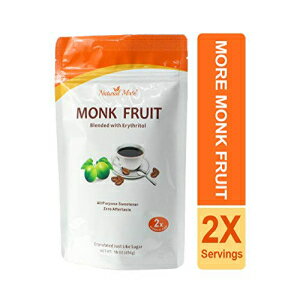 Natural Mate Monkfruit Sweetener with Erythritol (16oz/1Lb, 1Pack) - All Purpose Granular Natural Sugar Substitute - 1:2 Sugar Replacement, Non-GMO, Zero Calories