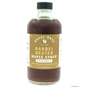ロイヤルローズ、樽熟成オーガニックメインメープルシロップ (8オンス) Royal Rose, Barrel Rested Organic Maine Maple Syrup (8oz)