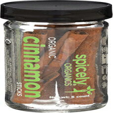 スパイスリー オーガニック シナモン スティック 6 カウント ジャー 認定グルテンフリー Spicely Organic Cinnamon Sticks 6 Count Jar Certified Gluten Free