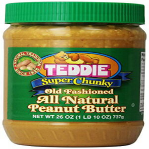 Teddie オールナチュラル ピーナッツバター、スーパーチャンキー、26 オンス Teddie All Natural Peanut Butter, Super Chunky, 26 Ounce