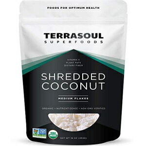 Terrasoul Superfoodsオーガニックココナッツフレーク、1ポンド-ミディアムフレーク| 無糖| ベーキングに最適 Terrasoul Superfoods Organic Coconut Flakes, 1 Lb - Medium Flakes | Unsweetened | Perfect for Baking