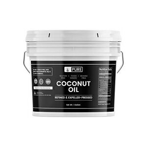 Pure Organic Ingredients 100% Refined Coconut Oil (1 Gallon) Hexane-Free & Gluten-Free, Expeller-Pressed & Non-Hydrogenated, Vegan, Paleo & Keto Friendly, Sustainably Sourced, Made in USA, BPA-Free Bucket