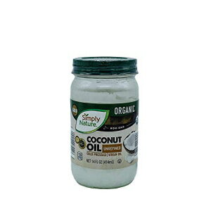 単に自然有機ココナッツオイル未精製、コールドプレス、バージンオイル14液量オンス Simply Nature Organic Coconut Oil Unrefined, Cold Pressed, Virgin Oil 14 fl oz