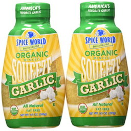 Spice World ガーリック、オーガニックミンチ、スクイーズボトル 9.5 オンス (2個入り) Spice World Garlic, Organic Minced, Squeeze Bottle 9.5 Oz. (Pack of 2)