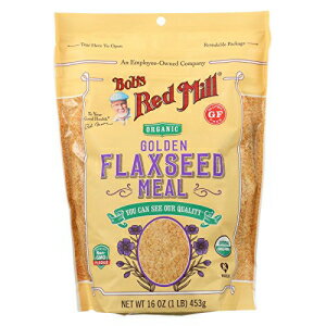 BOB'S RED MILL、オーガニック亜麻仁ミール、ゴールデン、4個パック、サイズ16オンス、(グルテンフリー、コーシャー95%以上オーガニック) BOB'S RED MILL, Organic Flaxseed Meal, Golden, Pack of 4, Size 16 OZ, (Gluten Free Kosher 95%+