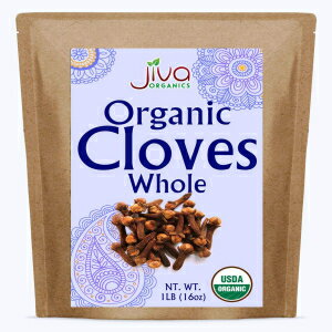 1ポンド（1パック）、Jiva Organicsオーガニッククローブ丸ごと1ポンドバルクバッグ - 100％天然＆非遺伝子組み換え 1 Pound (Pack of 1), Jiva Organics Organic Cloves Whole 1 Pound Bulk Bag - 100% Natural & Non-GMO