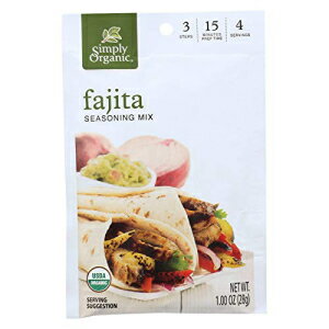 Simply Organic Fajita、調味料ミックス、認定オーガニック、1オンスパケット (12個パック) (お得なバルクマルチパック) Simply Organic Fajita, Seasoning Mix, Certified Organic, 1-Ounce Packets (Pack of 12) ( Value Bulk Multi-pack)