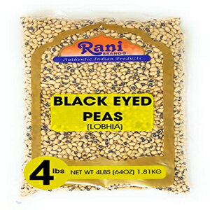 ラニ ブラックアイドピーズ、乾燥 (ロビア) 64 オンス (4 ポンド) 1.81kg ~ すべて天然 | ビーガン | グルテン対応 | アメリカの製品 Rani Black Eyed Peas, Dried (Lobhia) 64oz (4lbs) 1.81kg ~ All Natural | Vegan | Glu