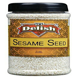 Its Delish のセサミシード ホワイト (殻付き)、9 オンス 中瓶 Sesame Seeds White (Hulled) by Its Delish, 9 Oz. Medium Jar