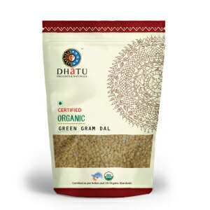 Dhatu オーガニック グリーン グラム ダル 500 g Dhatu Organic Green Gram Dal 500 g