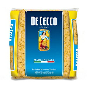 De Cecco セモリナ パスタ、オレキエッテ No.91、5 ポンド (4 個パック) De Cecco Semolina Pasta, Orecchiette No.91, 5 Pound (Pack of 4)