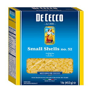 De Cecco ZipX^ALk No.52A1 |h (5 pbN) De Cecco Semolina Pasta, Small Shells No.52, 1 Pound (Pack of 5)