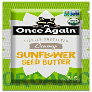 Once Again オーガニック クリーミー ヒマワリ バター - 1.15 オンス スクイーズ パック、10 個 - 軽く塩味＆甘味 - ピーナッツ フリー、USDA オーガニック、グルテン フリー 認定、ビーガン、コーシャー Once Again Organic Creamy Sunflower Butt