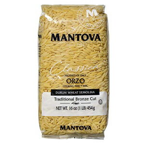 Mantova C^AuY fB I] pX^ - 100% fZi uY fB I] - 16 IX - C^Ai Mantova Italian Bronze Die Orzo Pasta - 100% Durum Wheat Semolina Bronze Die Orzo - 16 Oz - Produ