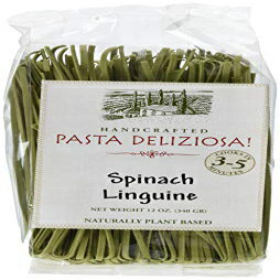 ほうれん草のリングイネ、ほうれん草のリングイネ、12オンス PastaDeliziosa Spinach Linguine, spinac..